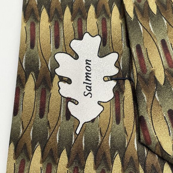 The Nature Conservancy /Martini Art Silk Neckties Lot of 3 Salmon Camel Art Deco - Picture 7 of 16